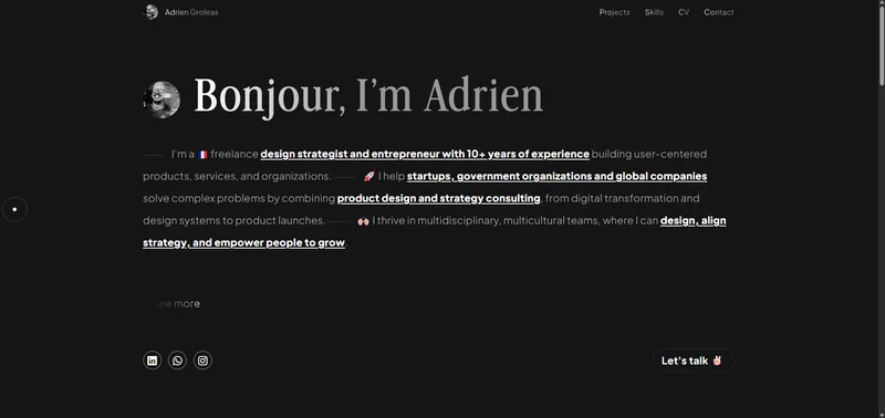 Aperçu du site Adrien Groleas