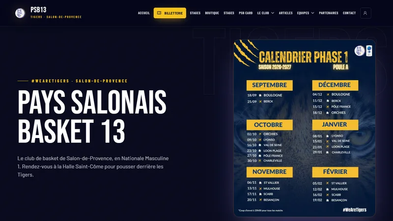 Aperçu du site Pays Salonais Basket 13